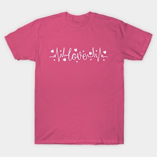 Love heartbeat with hearts and stars, valentine day T-Shirt